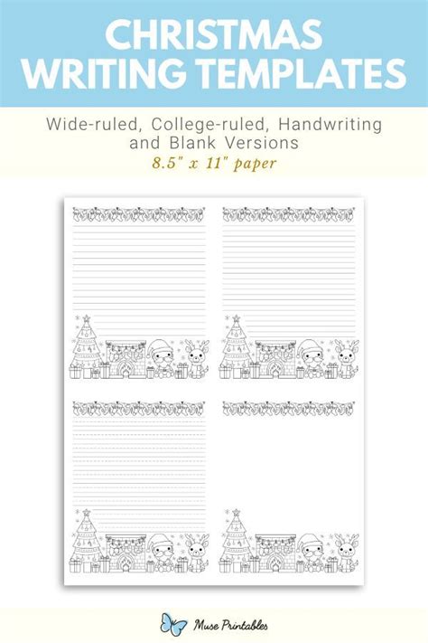 Printable Christmas Writing Templates | Writing templates, Writing ...