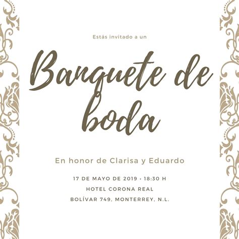 Plantillas De Invitaciones Para Banquetes Editables Canva