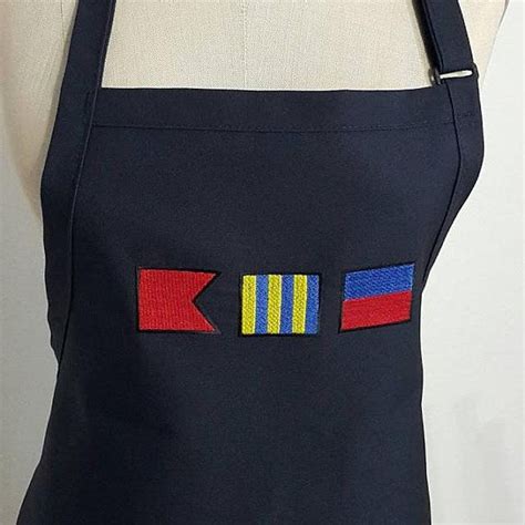 Nautical Alphabet Flags Personalized Aprons Unisex Elegant Apron