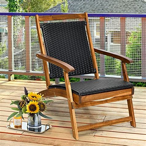 RELAX4LIFE Chaise Longue De Patio Chaise Longue Pliante En Bois D