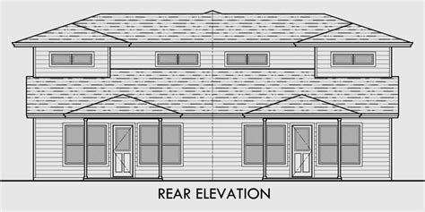 Modern 4 Bedroom Prairie Style Duplex House Plans Bruinier