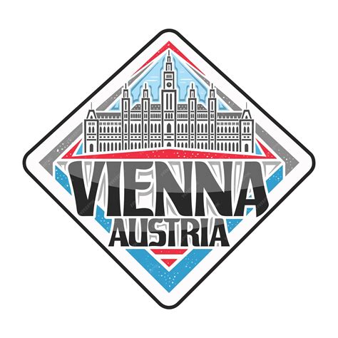 Premium Vector | Vienna skyline landmark flag sticker emblem badge
