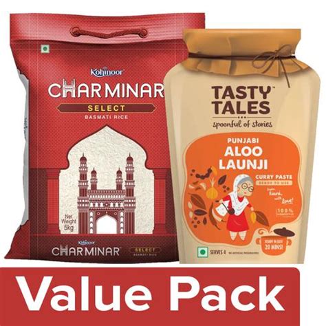 Buy Bb Combo Kohinoor Charminar Basmati Rice Select Kg Tasty