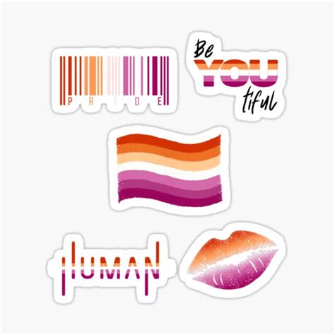 Lesbian Pride Sticker Pack Sticker For Sale By Gerhanj Redbubble
