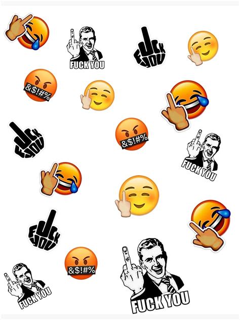Fuck You Emoji Mix II Poster For Sale By Just A Dude Redbubble