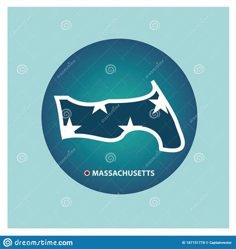 Map Of Massachusetts State Vector Illustration Decorative Design Stock Vector Illustration Of