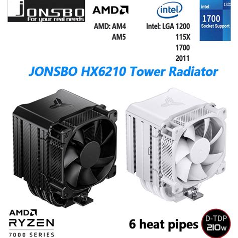 Jonsbo Hx Radiator Heat Pipe Cpu Cooler Mm Pwm Fan Tower Air