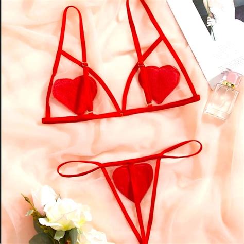 Unb Intimates Sleepwear Piece Red Heart Lingerie Set Nwt Poshmark
