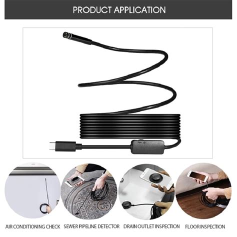 Endoszkóp kamera, USB Type C, HD, rugalmas, 5,5 mm, 6 LED, 5M - eMAG.hu