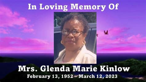 Mrs Glenda Marie Kinlow Celebration Of Life Youtube