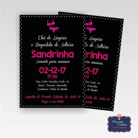 Convite chá de Lingerie Arte Digital Elo Produtos Especiais