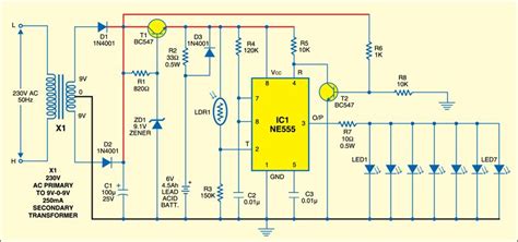 Emergency Light Circuit And Schematic Diagrams