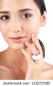 Beautiful Cute Smiling Brunette Naked Shoulders Stock Photo 1132727285 Shutterstock