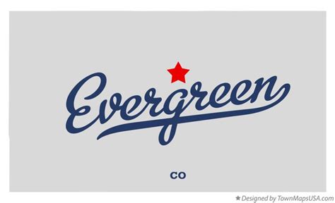 Map of Evergreen, CO, Colorado