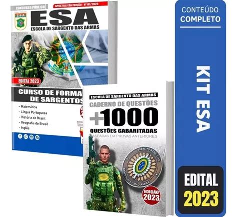 Kit Apostila Concurso Esa Sargentos Caderno De Questões Frete grátis