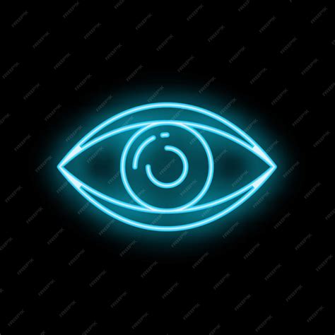 premium vector neon eye shining brightly  black background
