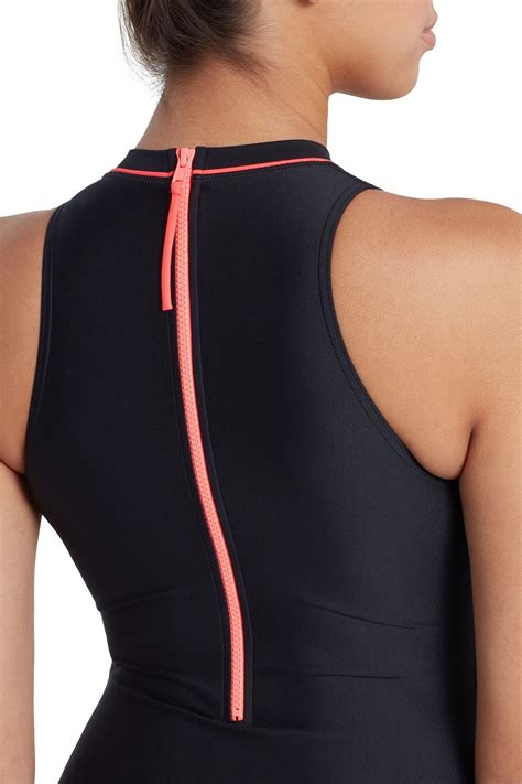 Buy Zoggs Women Cable Zipped Hi-Neck One Piece Swimsuit from the Next