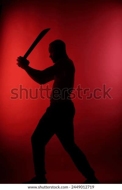 Dark Skinned Man Naked Body Machete On Stock Photo Shutterstock