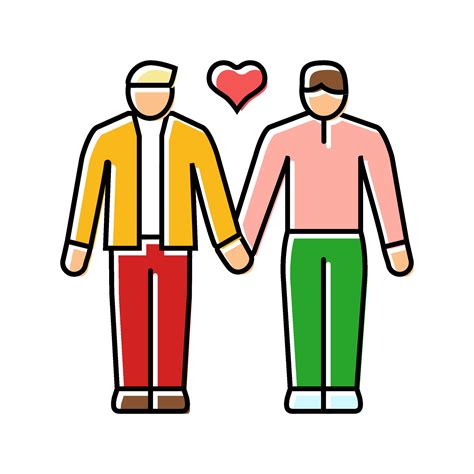 Gay Lgbt Couple Love Color Icon Vector Illustration Vector Art At Vecteezy