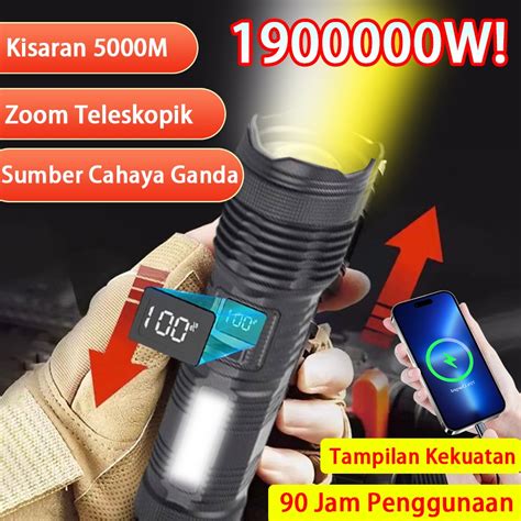 Jual Sumber Cahaya Ganda Senter Led Super Terang Cas Listrik Senter