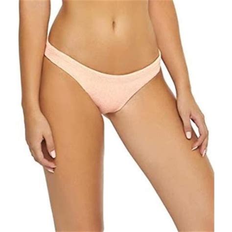 Pilyq Swim Nwot Pilyq Papaya M Solid Pink Smocked Full Bikini Swim Bottom Poshmark