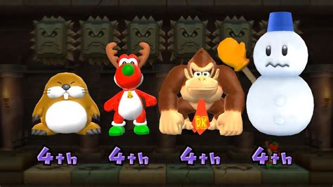 Mario Party Minigame Yoshi Vs Monty Mole Vs Donkey Kong Vs Snowman