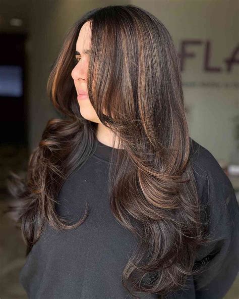 layered long straight hair
