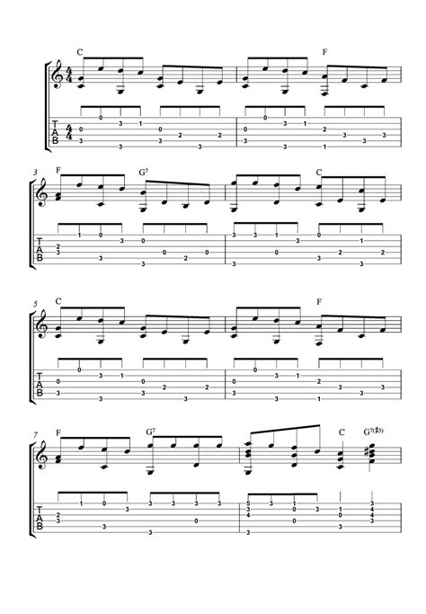 James Lord Pierpont Jingle Bell Guitar Tab By Learning Guitar แผ่น