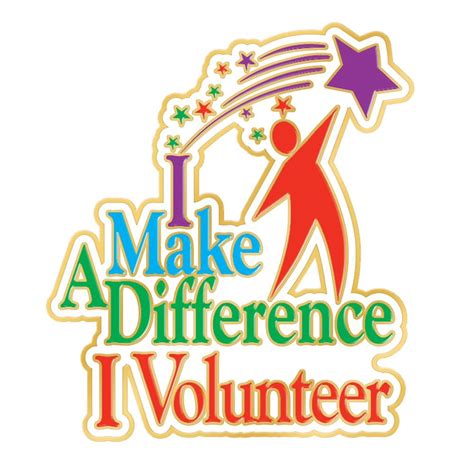 difference  volunteer lapel pin   card