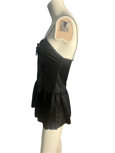 Vintage Black 70 S Nightie Lingerie Circle III M Gem