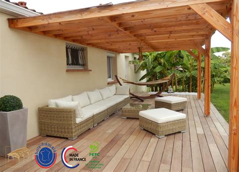 Charpente pergola adossée 650cmx300cm Bois DOUGLAS Français label PEFC