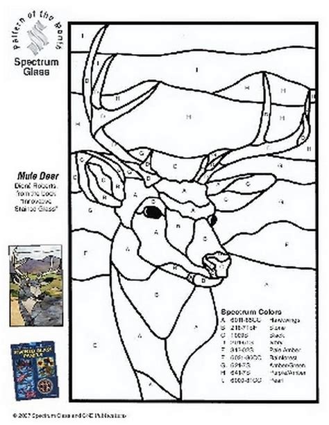 Free Stained Glass Pattern 2279-Mule Deer-P2279