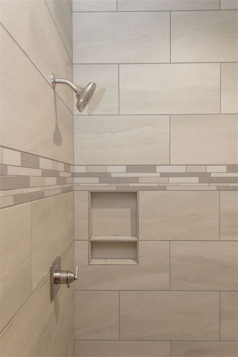 Beige Tiled Shower With Mosaic Accent Full Bathroom Remodel Bathroom