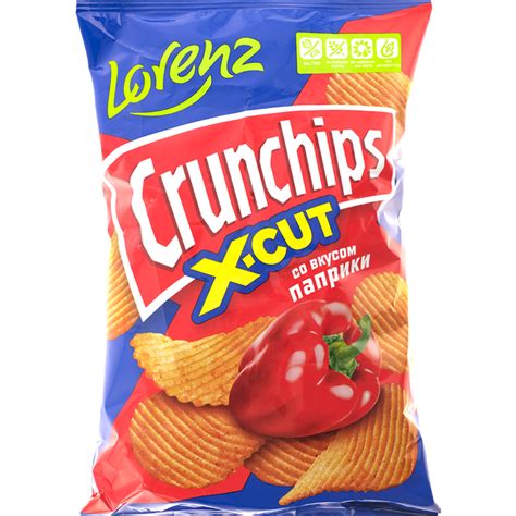 Чипсы «Lorenz» Crunchips. X-Cut, рифленые, со паприки, 70 г купить в ...