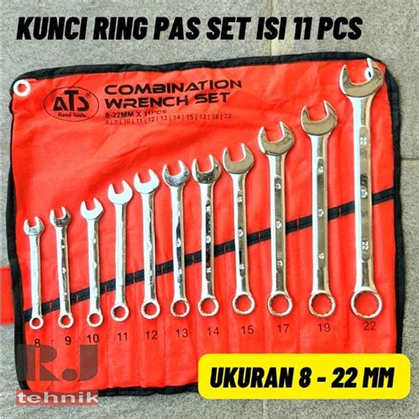 Jual Kunci Ring Pas Set 11 Pcs 8 22mm Combination Spanner Set Shopee