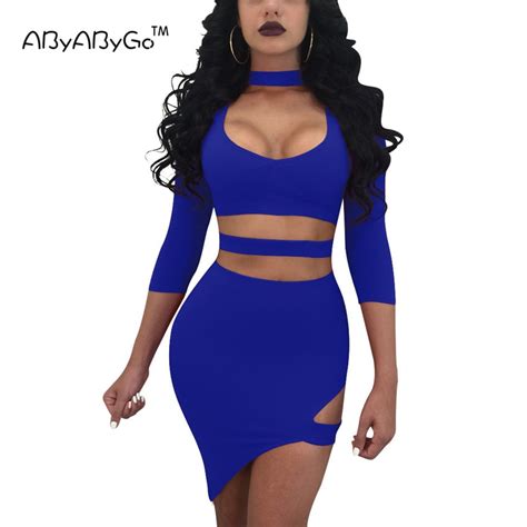 Abyabygo sexy 2018 verano Vestidos Halter asimétrico Hollow out Hole