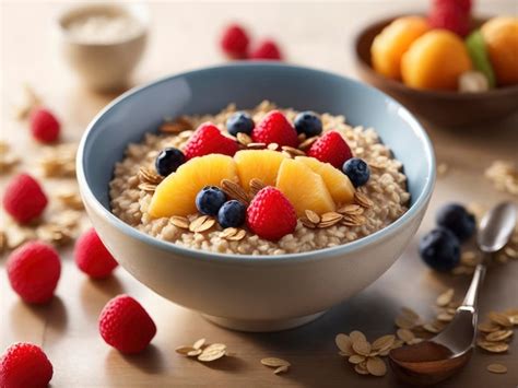 Premium AI Image | oats meal with fruits