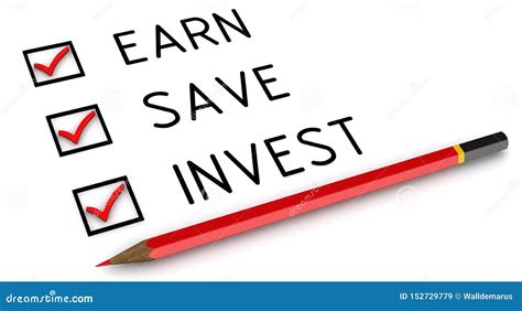 Earn Save Invest The Check Mark In The Form Of A Puzzle Stock Image