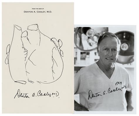 Denton Cooley Original Heart Sketch and Signed Photograph | RR Auction