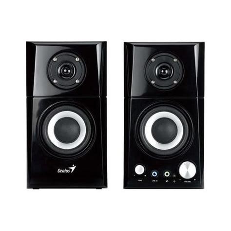 PARLANTES GENIUS SP HF500A 2 0 MADERA BLACK 14 WATT