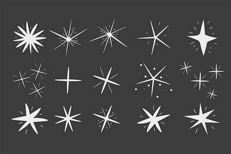 Premium Vector Hand Drawn Sparkling Stars Retro Abstract Illustration