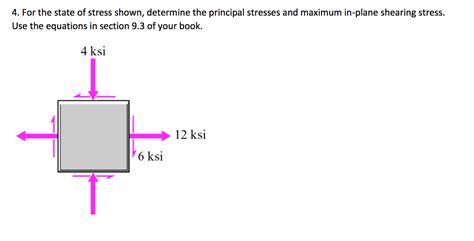 Solved For The State Of Stress Shown Determine The Chegg