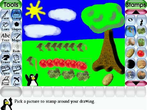 tux paint kids children drawing painting software  windows