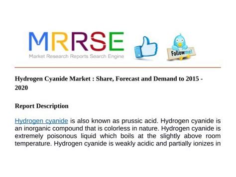 Hydrogen Cyanide Market Share Forecast And Demand To 2015 2020