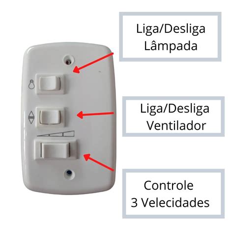 CHAVE 3 VELOCIDADES PARA VENTILADOR DE TETO 3 Fios 127v CAPACITOR