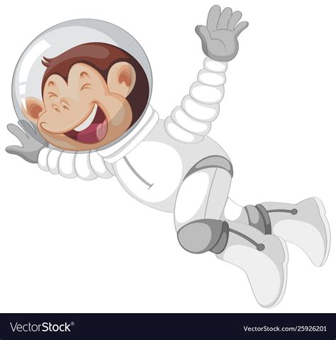 Monkey In Astronaut Suit Royalty Free Vector Image