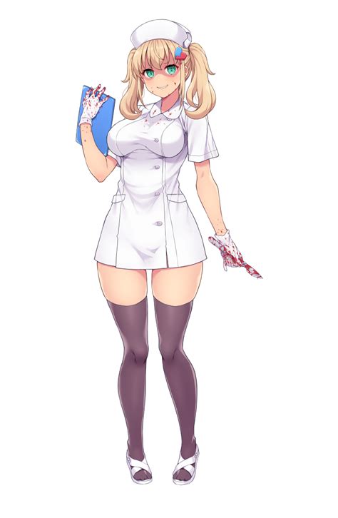 Amane Hasuhito Original Highres Girl Black Thighhighs Blonde Hair Blood Blood On Clothes