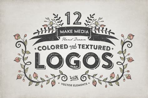 Hand Drawn Colored And Textured Logos Weblord