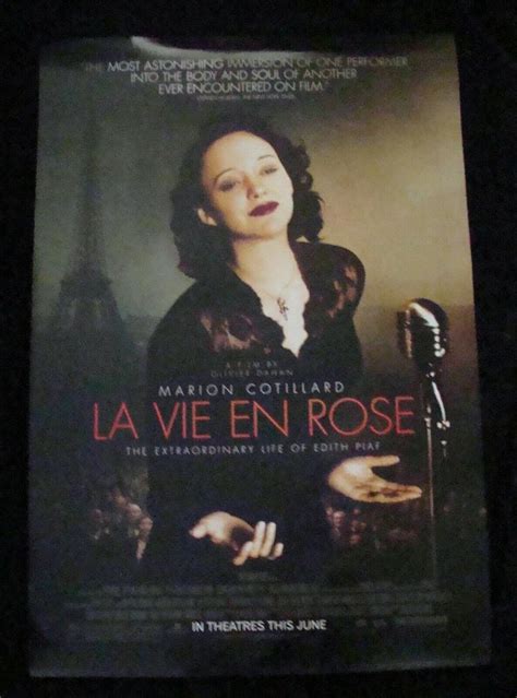 LA VIE EN ROSE movie poster EDITH PIAF bio MARION COTILLAND Original DS ...