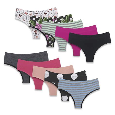 Kit Tangas Lingerie Fio Duplo Cintura Alta de Algodão Shopee Brasil